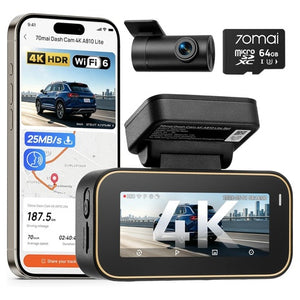 A810 Lite 4K Dash Cam Front and Rear with 64GB MicroSD