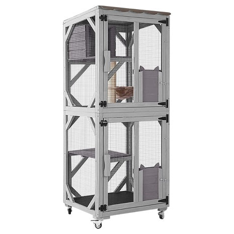 Aivituvin 62.8" Outdoor Small Pets House With Wheels