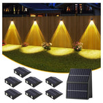 8-Pack OUTTUO Outdoor Waterproof Fence Lights With Dual Solar Panels (Black)