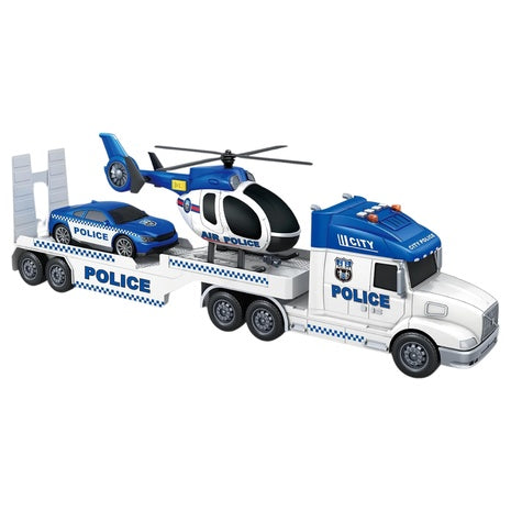 3 In 1 Extra Large Transport Police, Fire And Army Trucks