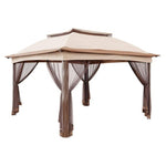 JOYSIDE 11Ft X 11Ft Beige Steel Pop-Up Gazebo With Mosquito Netting