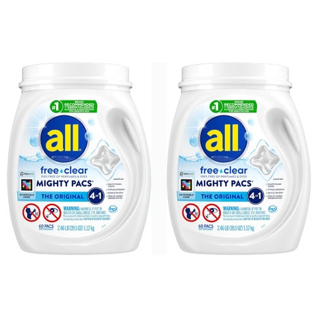 120 All Mighty Pacs Free Clear Laundry Detergent