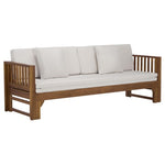 Outdoor Napoli Brown & Cream Solid Wood Bench Convertible Daybed
