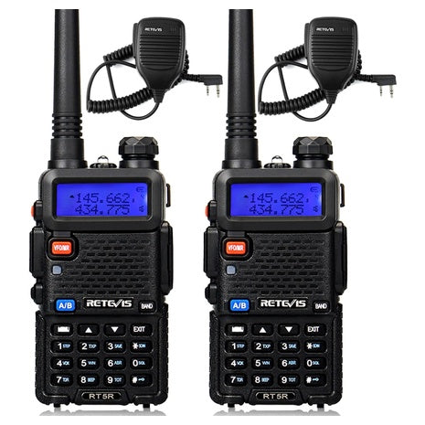 2-Pack Retevis Long-Range Walkie Talkies with Shoulder Mic