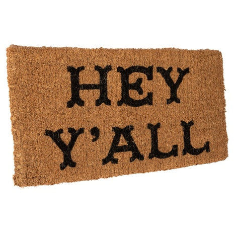 Creative Co-Op Natural Coir Hey Y'all Doormat