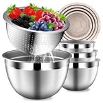 9 Piece Stainless Steel Mixing Bowl Set
