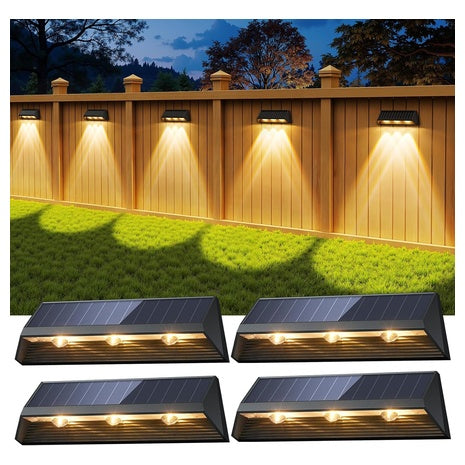4-Pack Outdoor Solar Fence Lights