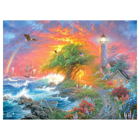 1000-Piece RoseArt Abraham Hunter Coastal Light Jigsaw Puzzle