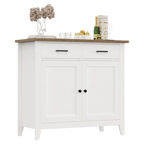 Lark Manor Ailynn Wood Accent Cabinets With 2 Drawers & 2 Doors