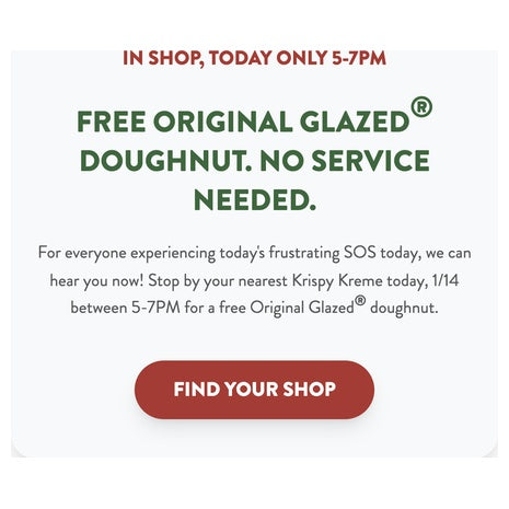 Free Krispy Kreme Glazed Doughnut (Ends 7 PM)
