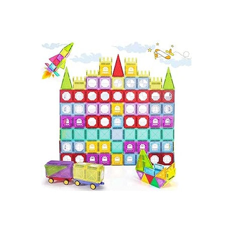 110 Piece Magnetic Building Tiles Toy Set