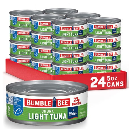 24 Cans Bumble Bee Chunk Light Tuna In Oil/Water