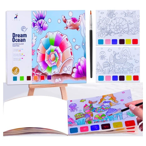 Kids Watercolor Painting Book