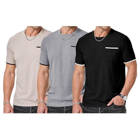 3 Men's Crewneck T-Shirts (7 Variations)