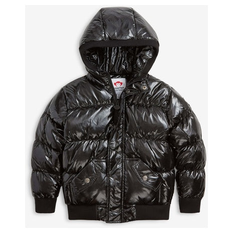 Girl's Black Slim Puffy Coat