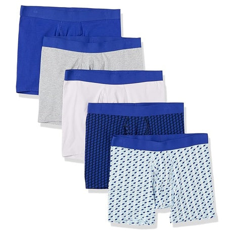 5-Pack Amazon Essentials Men's Cotton Jersey Boxer Briefs