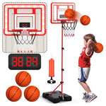 2-in-1 Adjustable Kids Basketball Hoop with Scoreboard