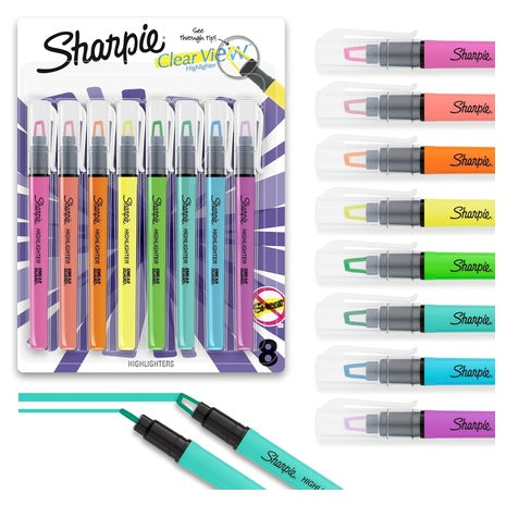 8 Sharpie Clear View Highlighters