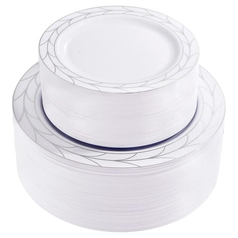 100 Colosus Disposable Silver Plastic Plates