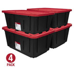 4-Pack Hyper Tough 27-Gallon Large Storage Bin w/ Snap-On Lid