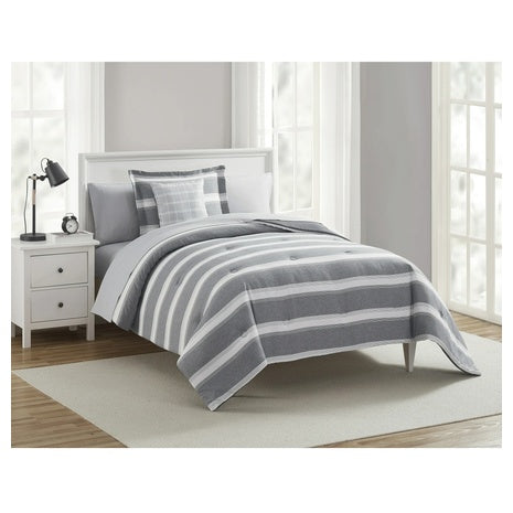 10 Piece Stripe Bed in a Bag Comforter Sets