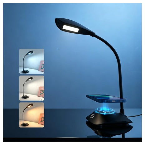 600 Lumen Dimmable Desk Lamp W/ Wireless Charging & 3 Color Modes