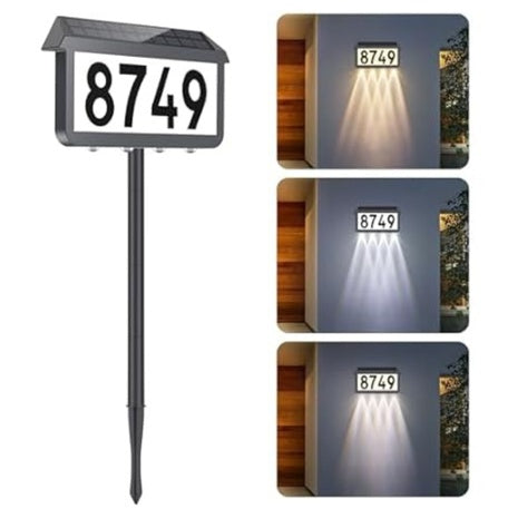 Brightever 3-Color LED Illuminated Solar Address Signs