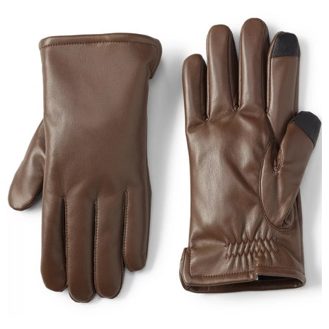 Men's Cashtouch Lined Faux Leather Glove