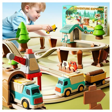 62-Piece iPlay, iLearn Construction Train Set