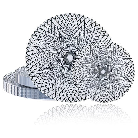 20-Pack Black Vintage Plastic Plates