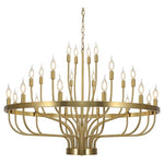 39" Gold 24-Light Farmhouse Wagon Wheel High Ceiling Chandelier