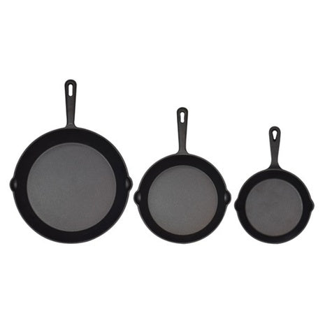 Set Of 3 Jim Beam HEA Pre Seasoned Cast Iron Skillets (6", 8" & 10")