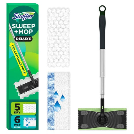 Swiffer Sweep & Mop Deluxe 2‑in‑1 Multi‑Surface Kit