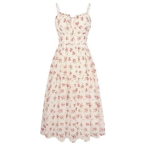 Women's Floral Sweetheart Midi A-Line Dress (Various Colors)