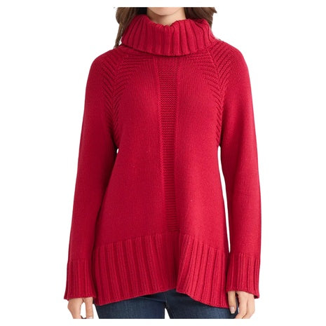Jones New York Women's Raglan Sleeve Funnel Neck Sweater