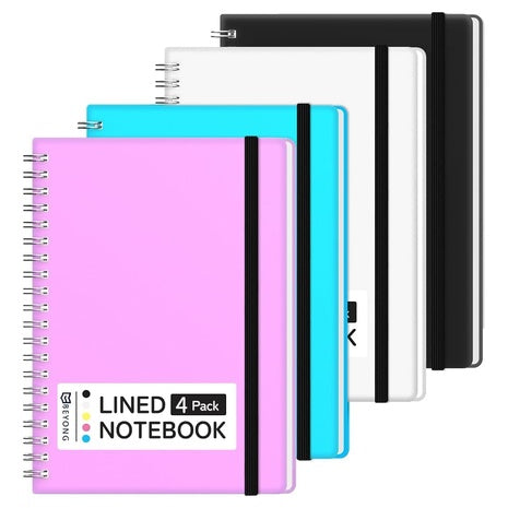 4 5x7 Lined Spiral Journals