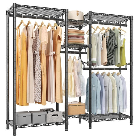 7-Tier Heavy-Duty Clothes Rack with 4 Hanging Rods