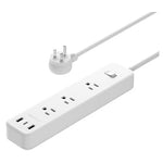 AmazonBasics 5FT Power Strip with 3 Outlets & 3 USB Ports
