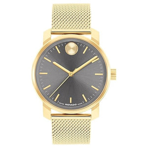 Movado Bold Men's Access Yellow Gold Ion-Plated Quartz Watch w/ Mesh Bracelet