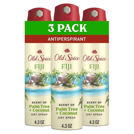 3 Old Spice Fiji Dry Spray Antiperspirants