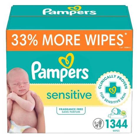 1,344 Pampers Sensitive Baby Wipes