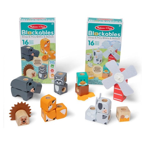 2-Pack Melissa & Doug Blockables Farm & Woodland Set