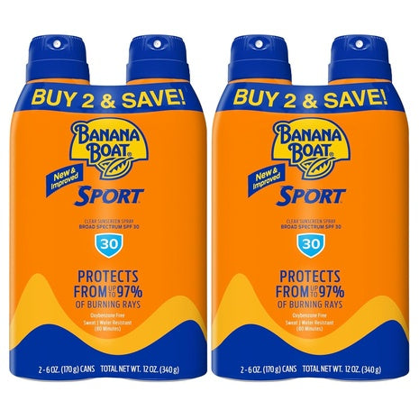 4-Pack Banana Boat Sport Ultra SPF 30 Sunscreen