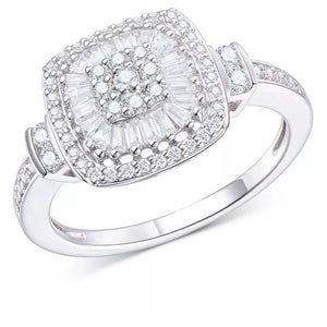 Diamond Vintage-Inspired Ring In 14k White Yellow or Rose Gold