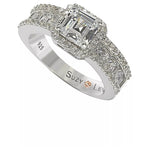 Suzy Levian Sterling Silver Cubic Zirconia Center Stone Ring