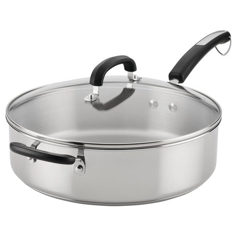 6-Qt Farberware Brilliance Stainless Steel Saute Pan & Lid