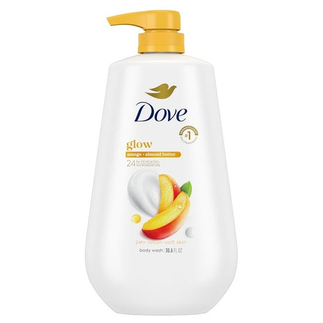 3 Bottles Dove Glow Mango & Almond Butter Body Wash
