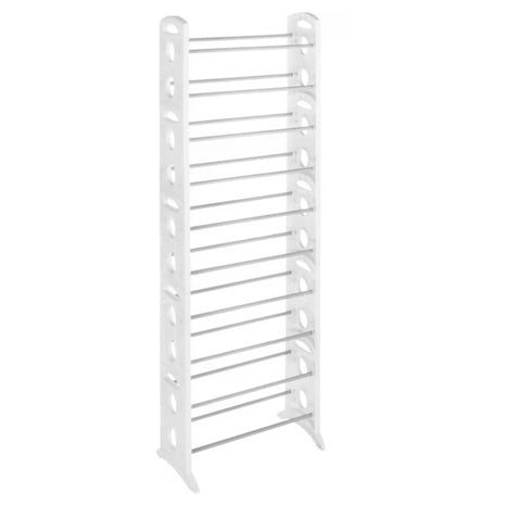 10-Tier 30-Pair Capacity Free-Standing Shoe Rack