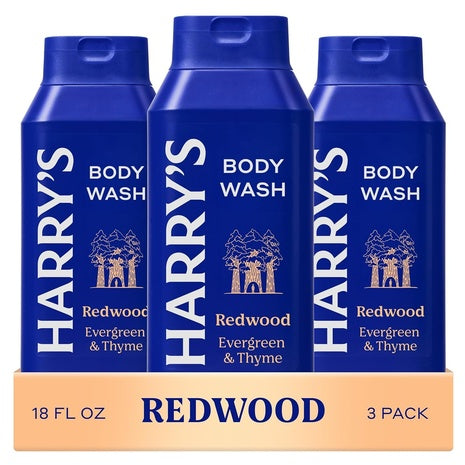 6 Bottles Harry's Men's Redwood Body Wash