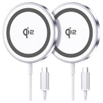 2 Pack Qi2 Certified 15W Magnetic Wireless Fast Charging Pad